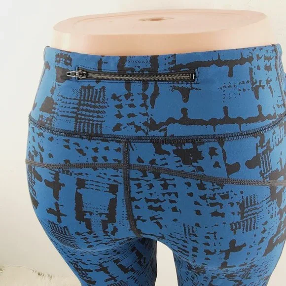 CAbi 963 Women's Blue Black Skinny Cool Down Pull On Yoga Tech Leggings Size L - Picture 5 of 6